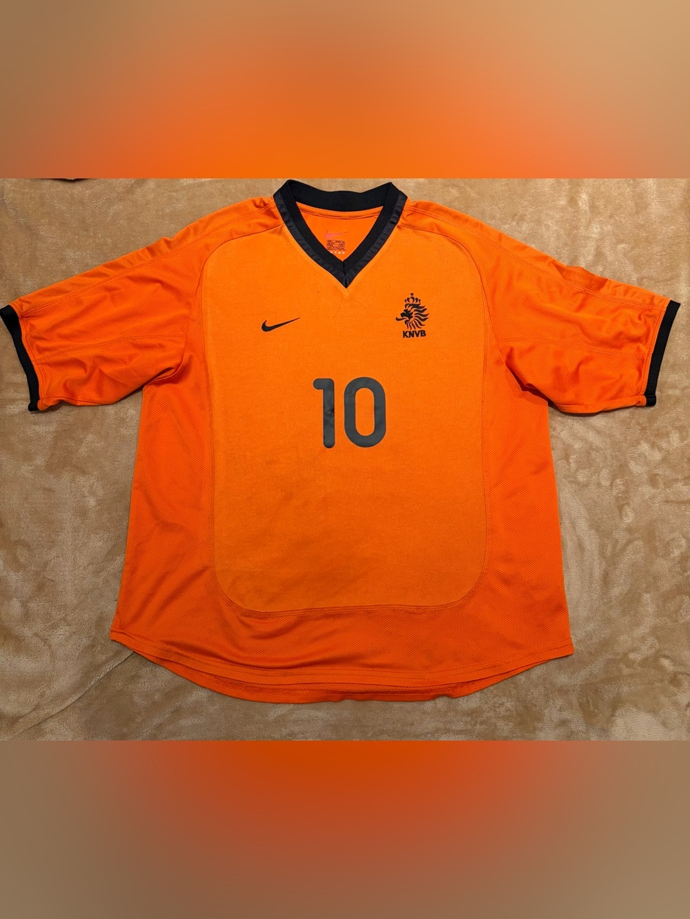 Nike Orange KNVB Football Jersey Euro 2000 Dennis Bergkamp nameset #10